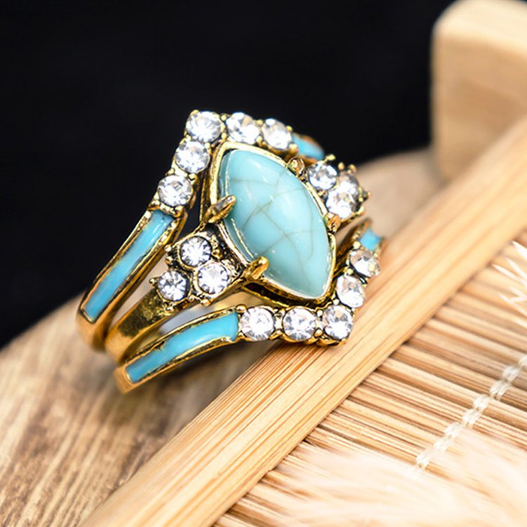 Turquoise deals ring set