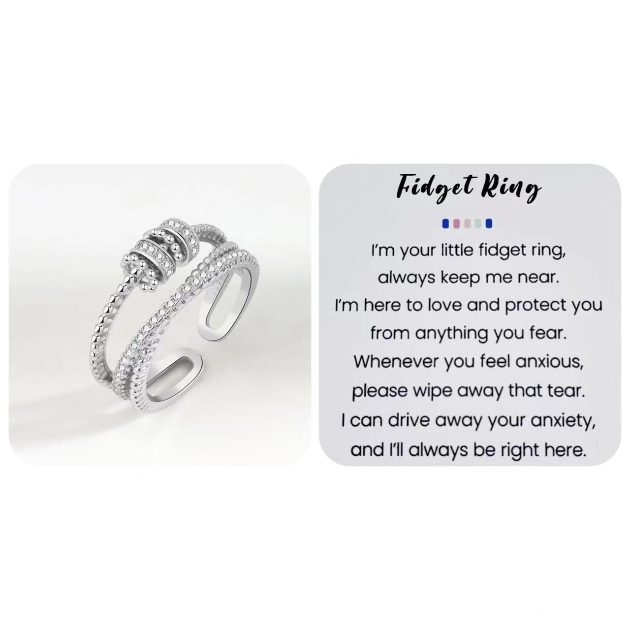Zircon Beads Fidget Ring