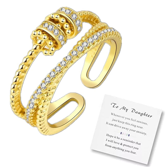 Zircon Beads Fidget Ring