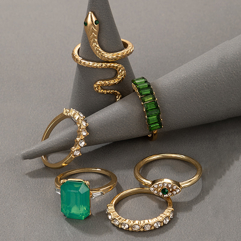 Vintage Emerald Ring Set